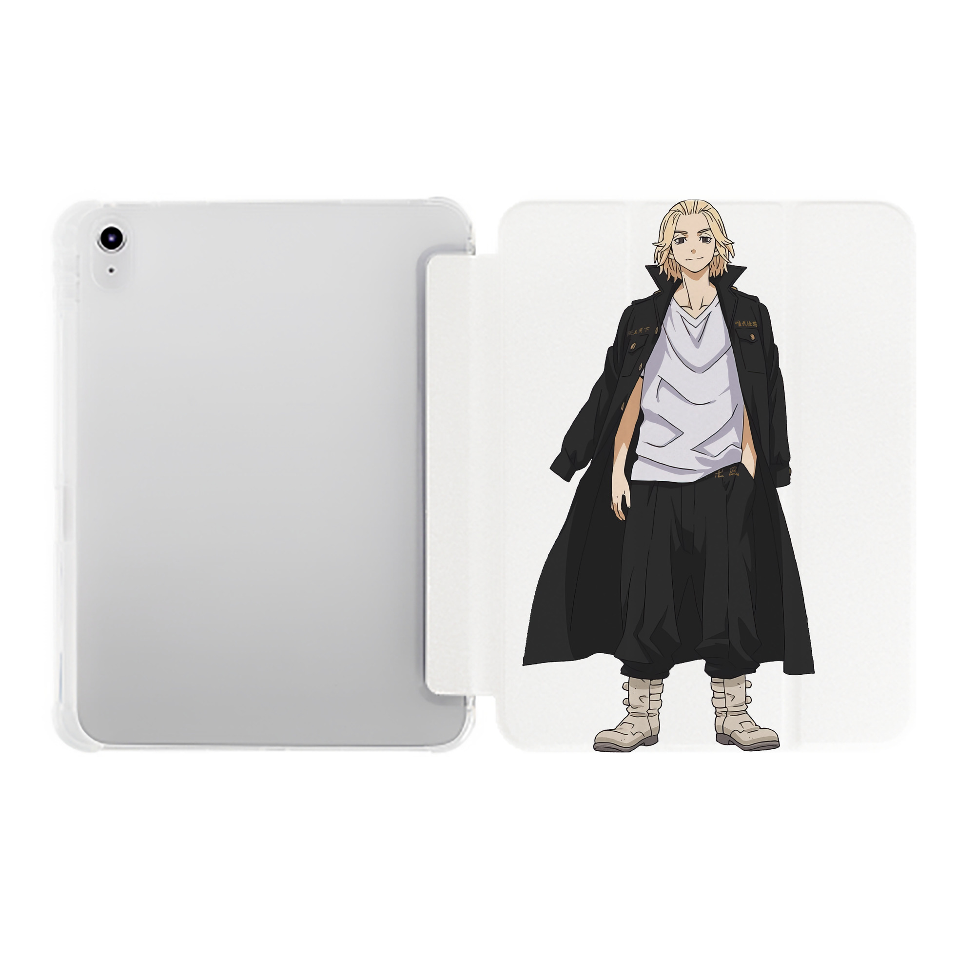 （画像用） 東京リベンジャーズ Tokyo Revengers IPad ケース ペン収納付き 三つ折りスタンド PUレザー×シリコン 対応機種9.5/10.5/10.9インチ